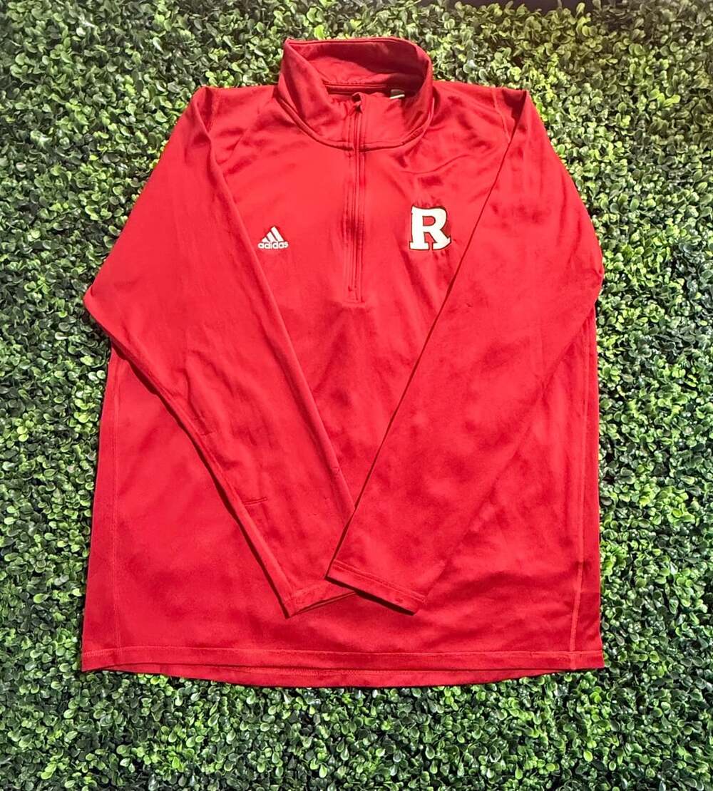 Adidas Rutgers Scarlet Knights 1/4 Zip Pullover Red XL